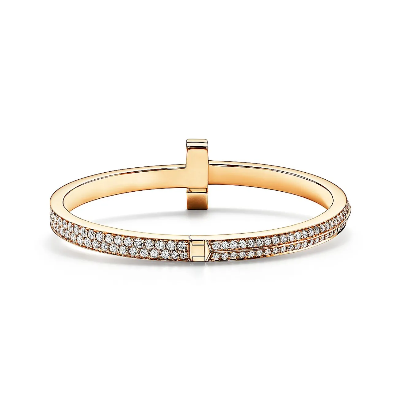 Tiffany & Co. Tiffany T T1 wide diamond hinged bangle in 18k gold, medium. | ^ Bracelets|Men's Jewelry