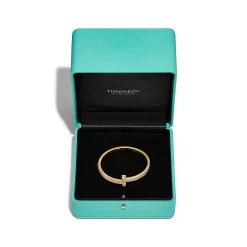 Tiffany & Co. Tiffany T T1 wide diamond hinged bangle in 18k gold, medium. | ^ Bracelets|Men's Jewelry