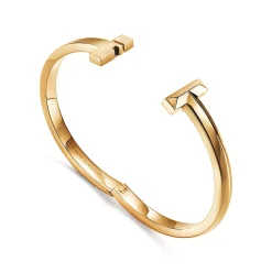 Tiffany & Co. Tiffany T T1 wide hinged bangle in 18k gold, medium. | ^ Bracelets|Men's Jewelry