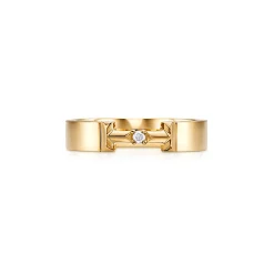 Tiffany & Co. Tiffany T True diamond link ring in 18k gold, 4 mm wide. | ^ Rings|Men's Jewelry
