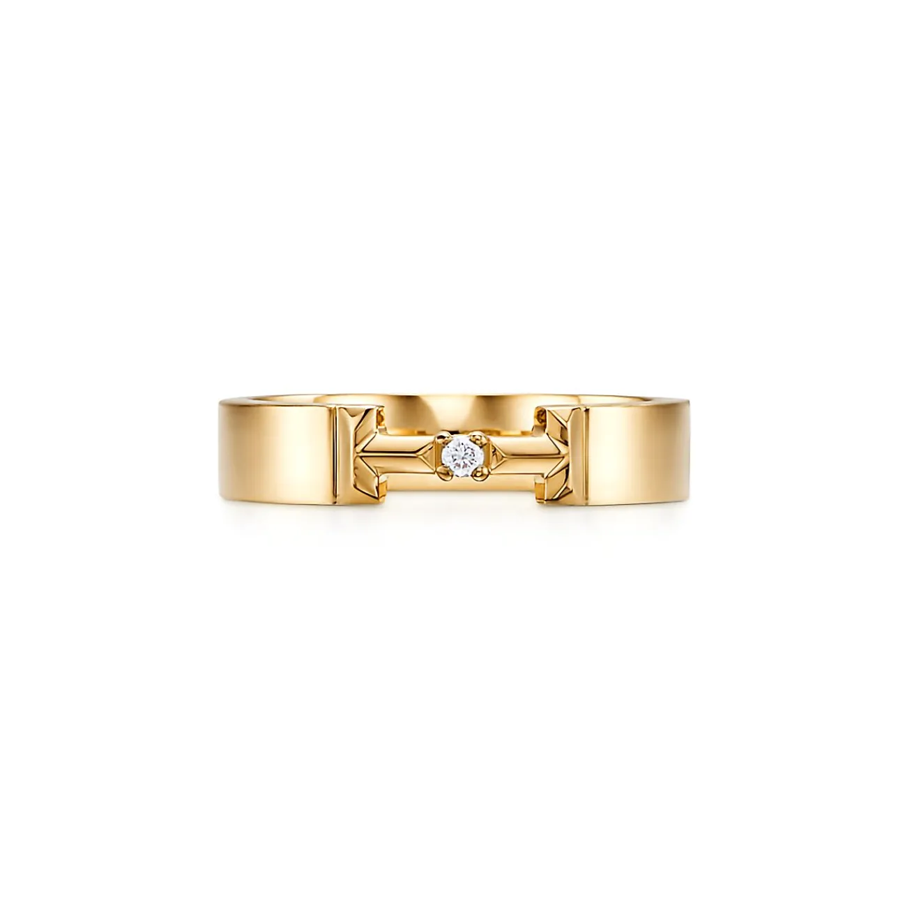 Tiffany & Co. Tiffany T True diamond link ring in 18k gold, 4 mm wide. | ^ Rings|Men's Jewelry