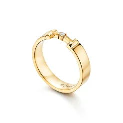 Tiffany & Co. Tiffany T True diamond link ring in 18k gold, 4 mm wide. | ^ Rings|Men's Jewelry