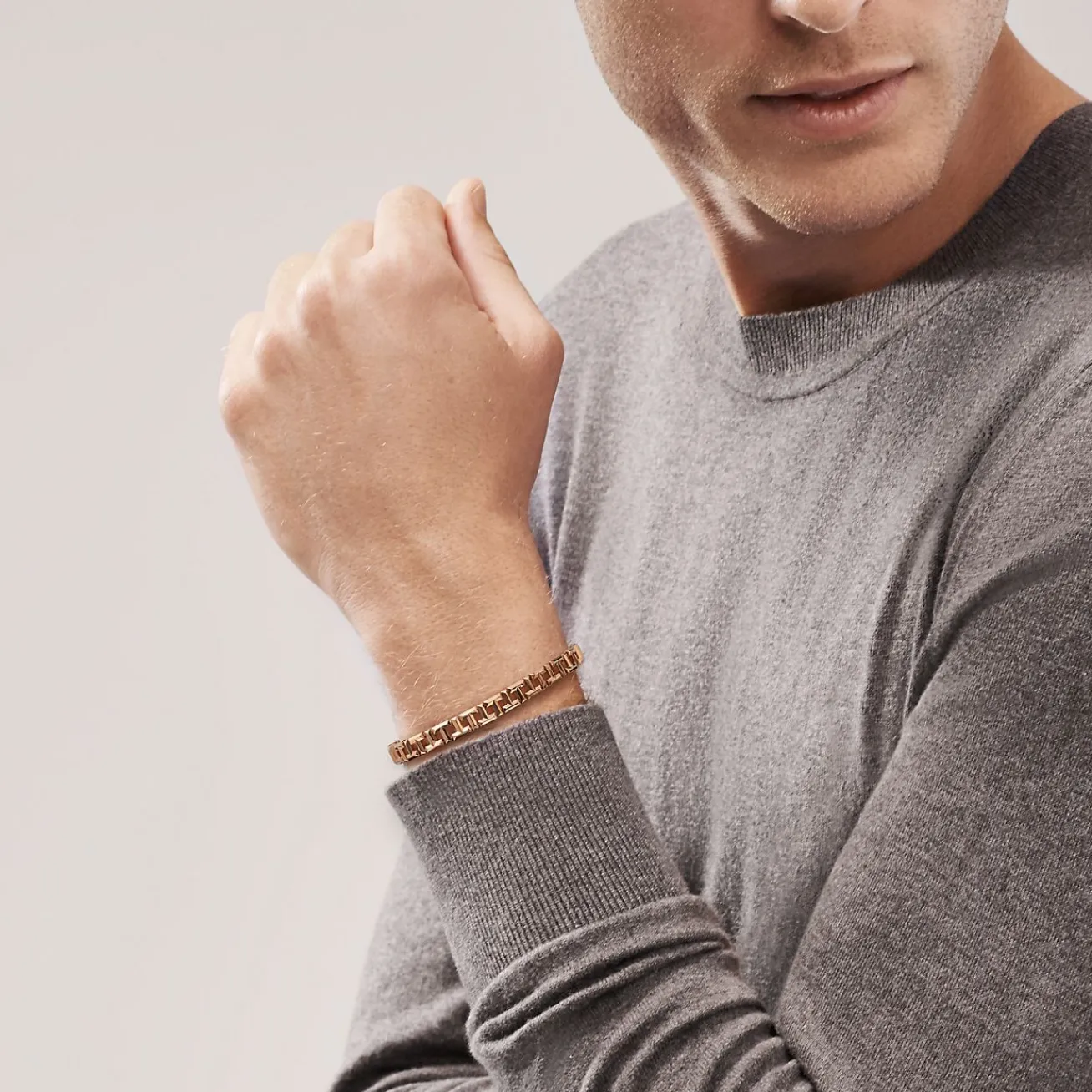 Tiffany & Co. Tiffany T True narrow bracelet in 18k rose gold, small. | ^ Bracelets|Men's Jewelry