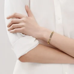 Tiffany & Co. Tiffany T True narrow hinged bangle in 18k gold, large. | ^ Bracelets|Gold Jewelry