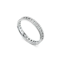 Tiffany & Co. Tiffany T True narrow ring in 18k white gold with pavé diamonds, 3.5 mm wide. | ^Women Rings|Men's Jewelry