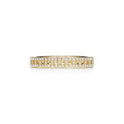 Tiffany & Co. Tiffany T True narrow ring in 18k gold with pavé diamonds, 3.5 mm wide. | ^Women Rings|Men's Jewelry