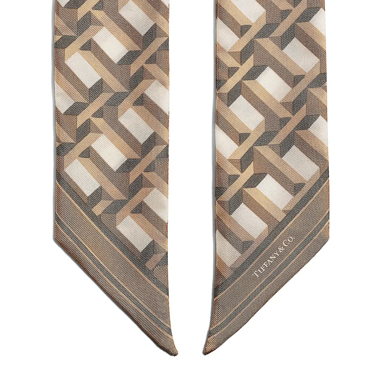 Tiffany & Co. Tiffany T True Ribbon Scarf in Camel Brown Silk | ^Women Scarves & Stoles|Women's Accessories