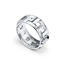 Tiffany & Co. Tiffany T True Ring in White Gold, 8 mm Wide | ^ Rings|Tiffany T