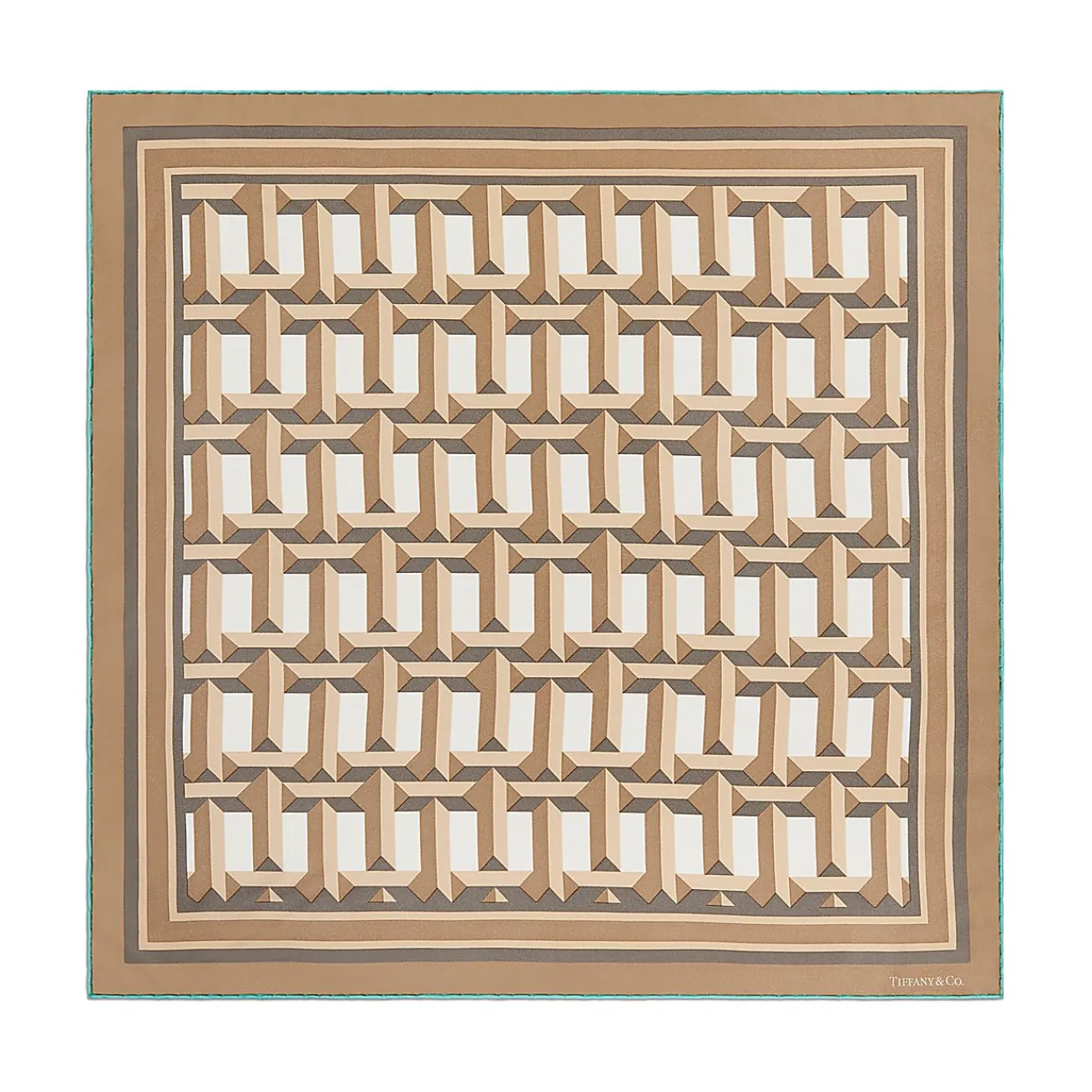 Tiffany & Co. Tiffany T True Square Scarf in Camel Brown Silk | ^Women Scarves & Stoles|Women's Accessories