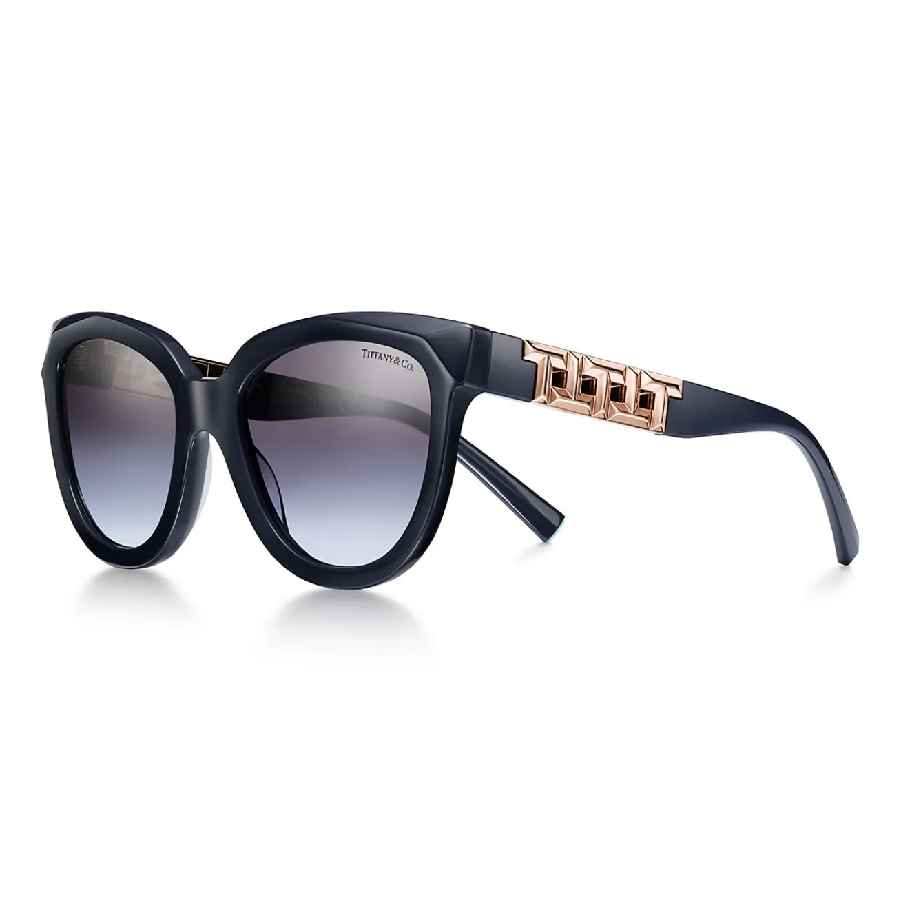 Tiffany & Co. Tiffany T True Sunglasses in Dark Blue Acetate with Violet Gray Gradient Lenses | ^Women Tiffany T|Sunglasses