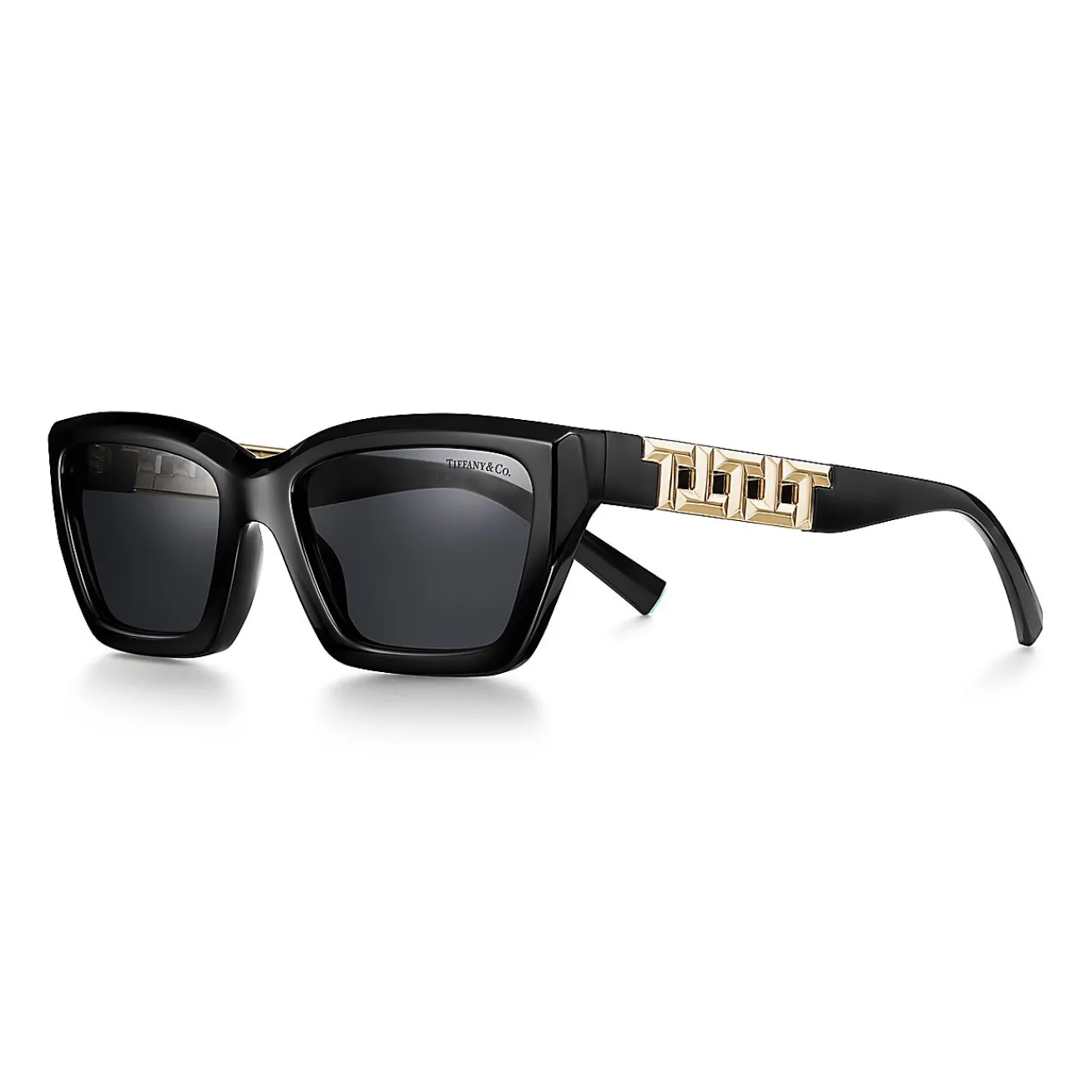 Tiffany & Co. Tiffany T True Sunglasses in Black Acetate with Dark Gray Lenses | ^Women Tiffany T|Sunglasses