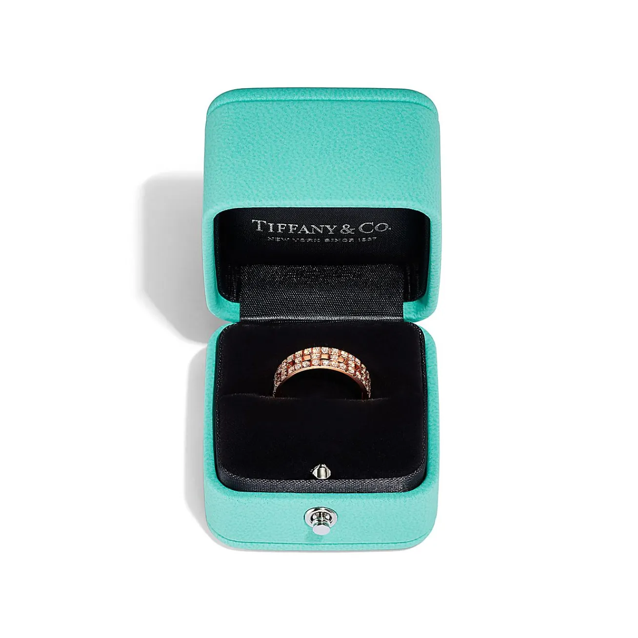 Tiffany & Co. Tiffany T True wide ring in 18k rose gold with pavé diamonds, 5.5 mm wide. | ^Women Rings|Men's Jewelry