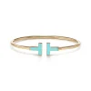 Tiffany & Co. Tiffany T turquoise wire bracelet in 18k gold, medium. | ^ Bracelets|Gold Jewelry