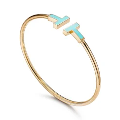 Tiffany & Co. Tiffany T turquoise wire bracelet in 18k gold, medium. | ^ Bracelets|Gold Jewelry