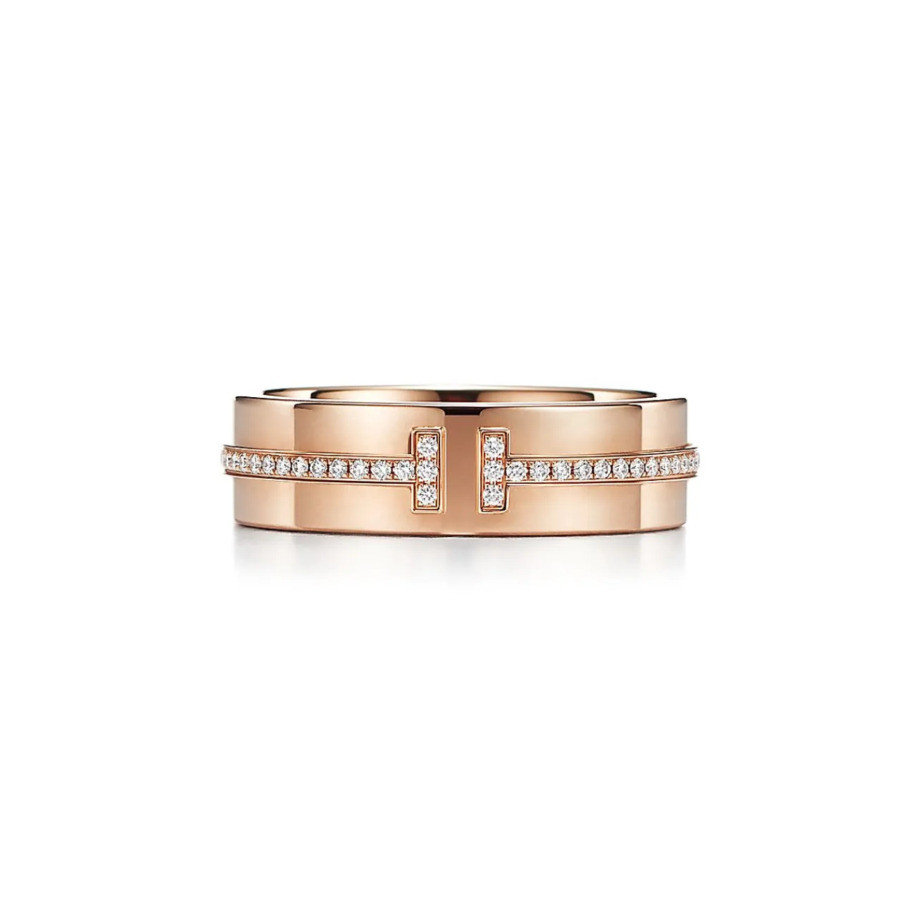 Tiffany & Co. Tiffany T wide diamond ring in 18k rose gold, 5.5 mm wide. | ^Women Rings|Men's Jewelry