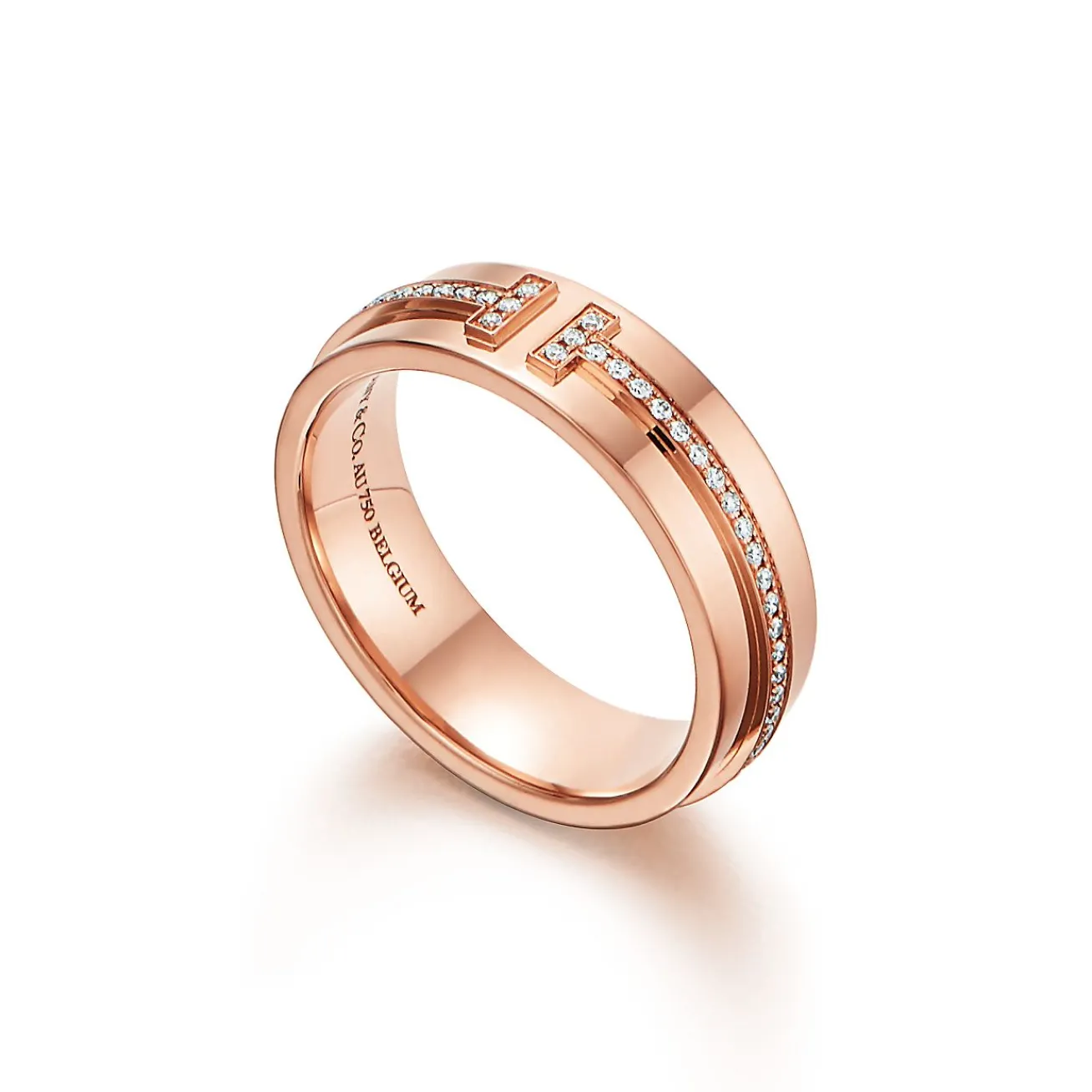 Tiffany & Co. Tiffany T wide diamond ring in 18k rose gold, 5.5 mm wide. | ^Women Rings|Men's Jewelry