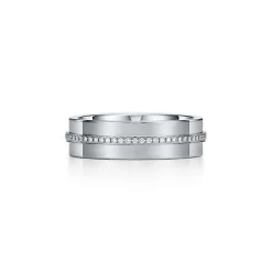 Tiffany & Co. Tiffany T wide diamond ring in 18k white gold, 5.5 mm wide. | ^Women Rings|Men's Jewelry