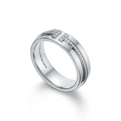 Tiffany & Co. Tiffany T wide diamond ring in 18k white gold, 5.5 mm wide. | ^Women Rings|Men's Jewelry