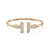Tiffany & Co. Tiffany T wide diamond wire bracelet in 18k gold, medium. | ^ Bracelets|Gold Jewelry