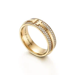 Tiffany & Co. Tiffany T wide pavé diamond ring in 18k gold, 5.8 mm wide. | ^Women Rings|Gold Jewelry