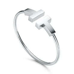 Tiffany & Co. Tiffany T wide wire bracelet in 18k white gold, medium. | ^ Bracelets|Men's Jewelry