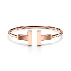 Tiffany & Co. Tiffany T wide wire bracelet in 18k rose gold, medium. | ^ Bracelets|Men's Jewelry