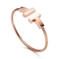 Tiffany & Co. Tiffany T wide wire bracelet in 18k rose gold, medium. | ^ Bracelets|Men's Jewelry