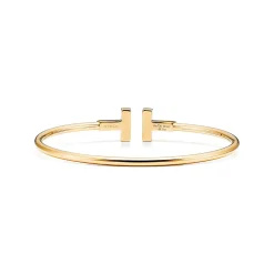 Tiffany & Co. Tiffany T Wire Bracelet in Yellow Gold with Mother-of-pearl and Diamonds | ^ Bracelets|Gold Jewelry