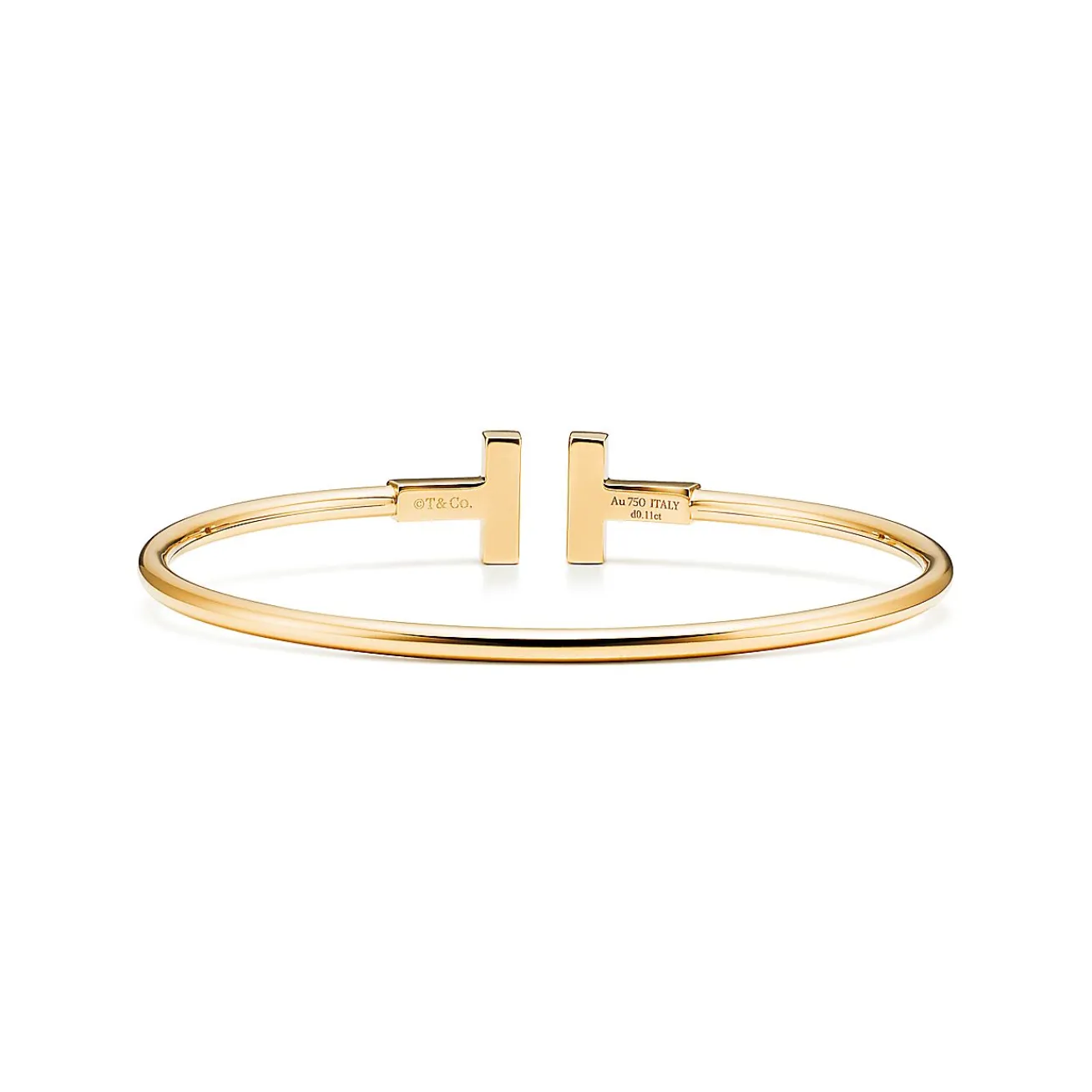 Tiffany & Co. Tiffany T Wire Bracelet in Yellow Gold with Mother-of-pearl and Diamonds | ^ Bracelets|Gold Jewelry