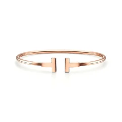 Tiffany & Co. Tiffany T wire bracelet in 18k rose gold, medium. | ^ Bracelets|Dainty Jewelry