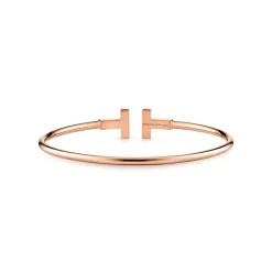 Tiffany & Co. Tiffany T wire bracelet in 18k rose gold, medium. | ^ Bracelets|Dainty Jewelry