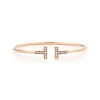 Tiffany & Co. Tiffany T Wire Bracelet in Rose Gold with Diamonds | ^ Bracelets|Men's Jewelry