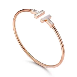 Tiffany & Co. Tiffany T Wire Bracelet in Rose Gold with Mother-of-pearl | ^ Bracelets|Gifts for Her