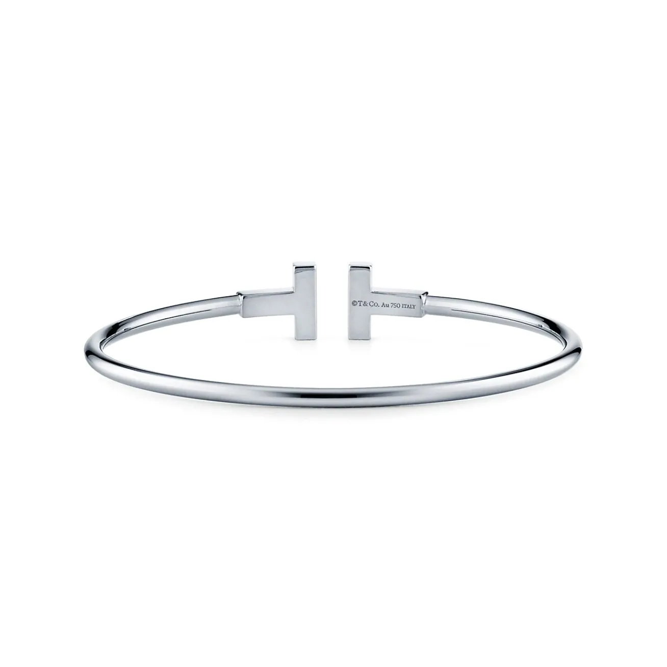 Tiffany & Co. Tiffany T wire bracelet in 18k white gold, medium. | ^ Bracelets|Tiffany T
