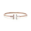 Tiffany & Co. Tiffany T Wire Bracelet in Rose Gold with Diamonds and Mother-of-pearl | ^ Bracelets|Gifts for Her
