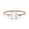 Tiffany & Co. Tiffany T Wire Bracelet in Rose Gold with Mother-of-pearl, Wide | ^ Bracelets|Rose Gold Jewelry