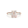 Tiffany & Co. Tiffany T Wire Ring in Rose Gold with Mother-of-pearl | ^ Rings|Rose Gold Jewelry