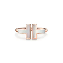 Tiffany & Co. Tiffany T Wire Ring in Rose Gold with Mother-of-pearl | ^ Rings|Rose Gold Jewelry
