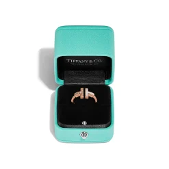 Tiffany & Co. Tiffany T Wire Ring in Rose Gold with Diamonds and Mother-of-pearl | ^ Rings|Rose Gold Jewelry