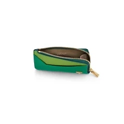 Tiffany & Co. Tiffany T Zip Card Case in Emerald Green Colorblock Leather | ^Women Small Leather Goods|Women's Accessories