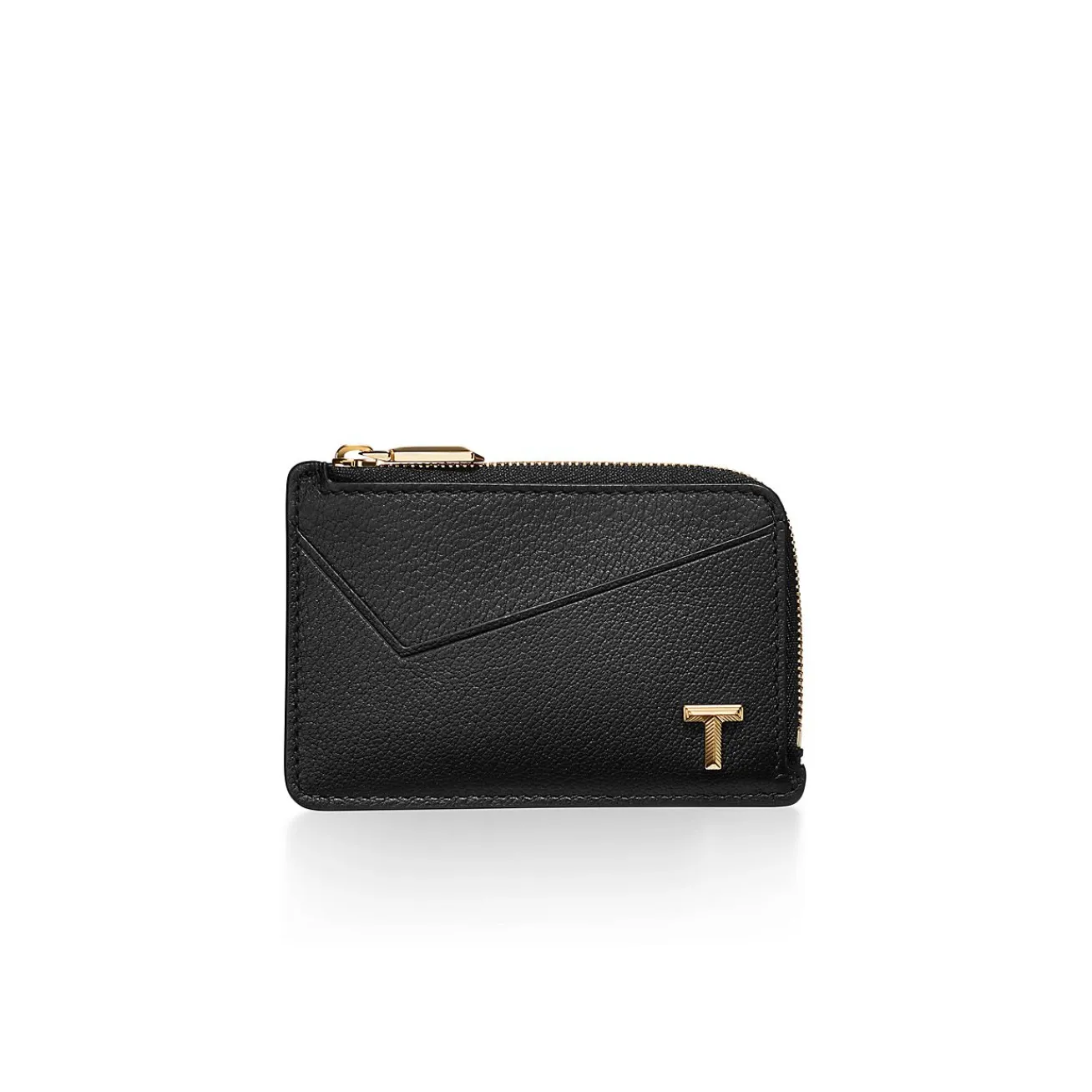 Tiffany & Co. Tiffany T Zip Card Case in Black Leather | ^Women Small Leather Goods|Women's Accessories