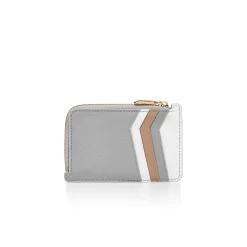 Tiffany & Co. Tiffany T Zip Card Case in Neutral Colorblock Leather | ^Women Gifts $1,500 & Under