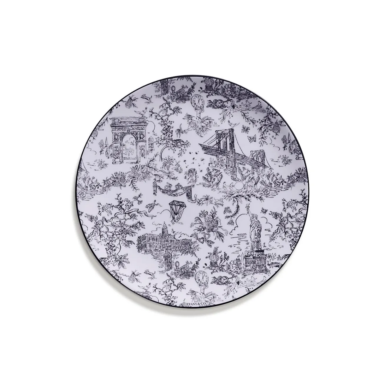 Tiffany & Co. Tiffany Toile Dessert Plate in Kunzite Bone China | ^ Business Gifts|Tableware