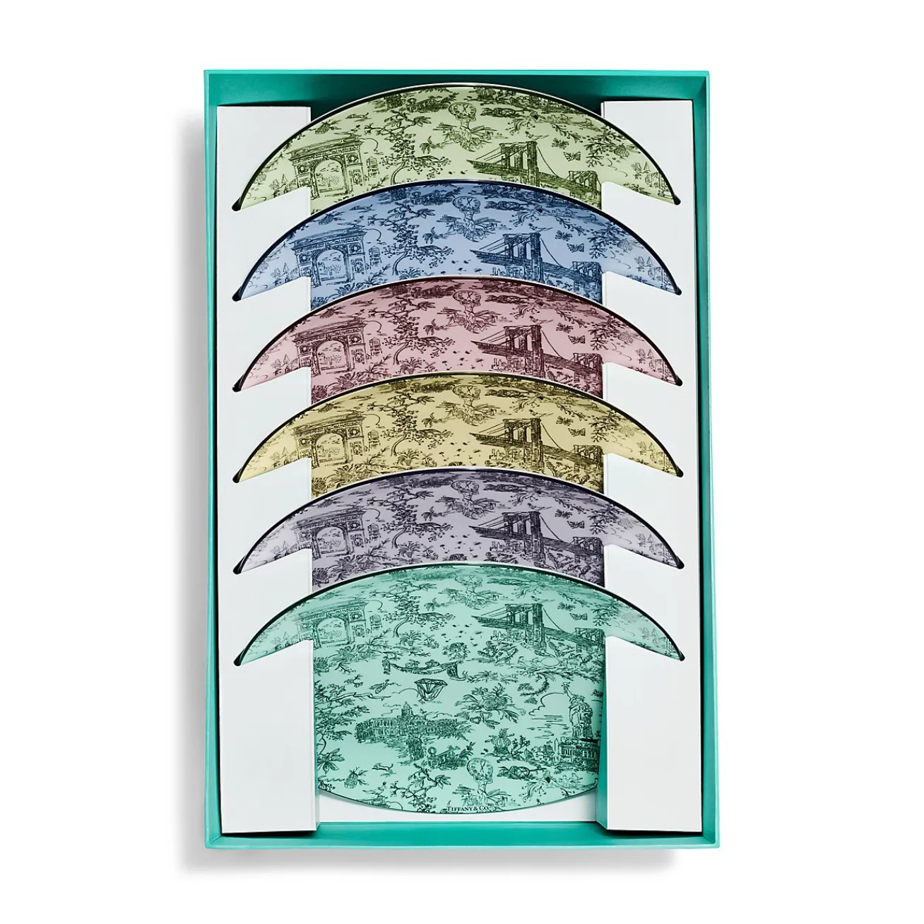 Tiffany & Co. Tiffany Toile Dessert Plates in Bone China, Set of Six | ^ The Home|Housewarming Gifts