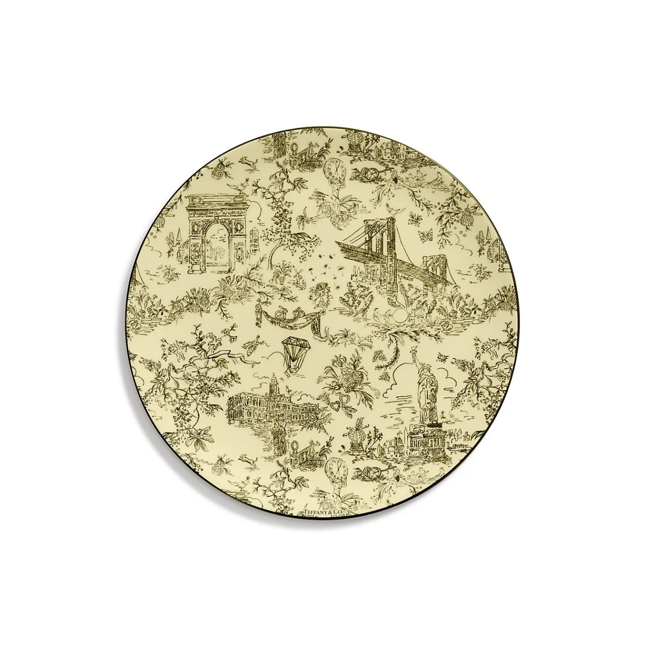 Tiffany & Co. Tiffany Toile Dessert Plate in Yellow Diamond Bone China | ^ The Home|Housewarming Gifts