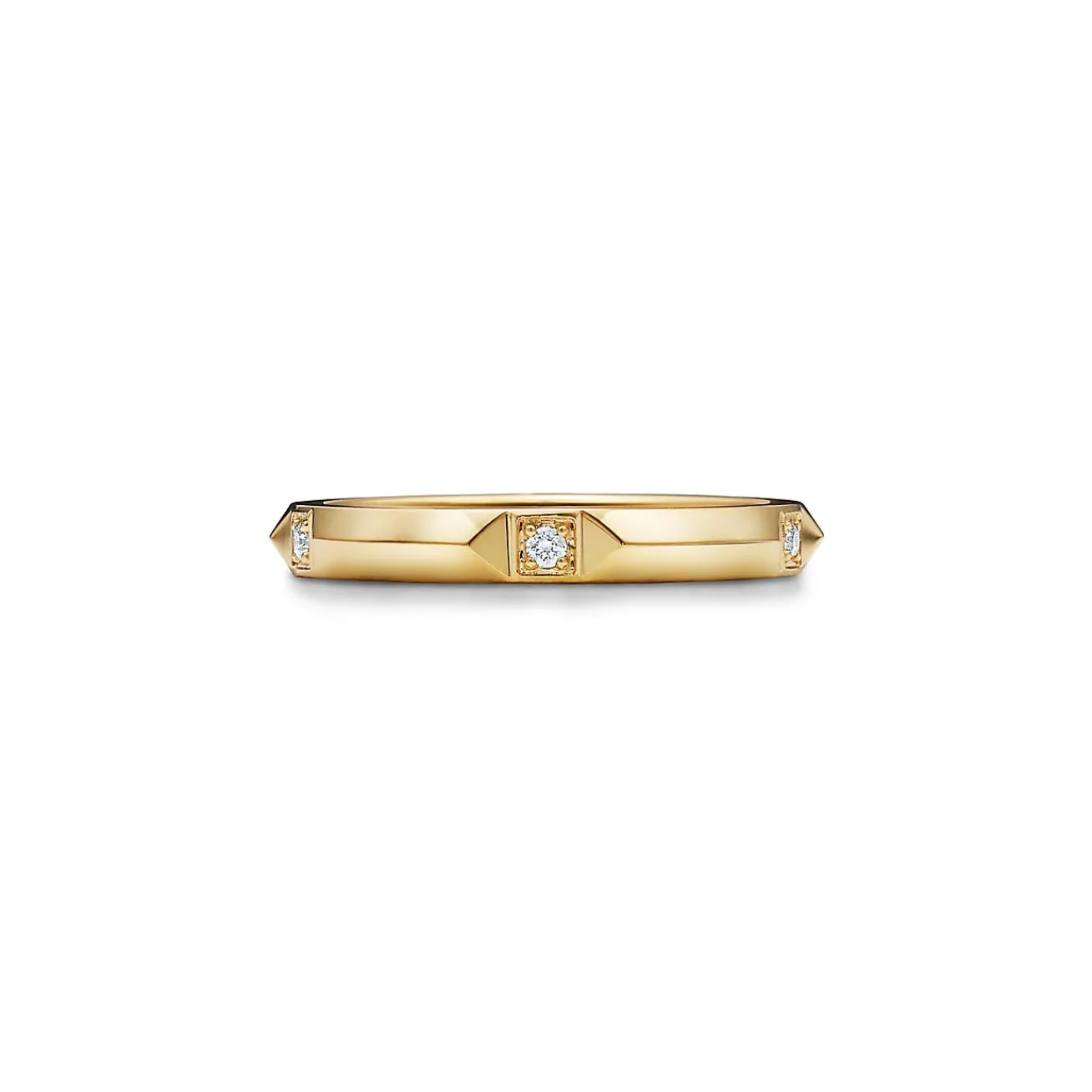 Tiffany & Co. Tiffany True® band ring in 18k gold with diamonds, 2.5 mm wide. | ^Women Rings|Men's Jewelry