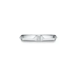 Tiffany & Co. Tiffany True® band ring in platinum with diamonds, 2.5 mm wide. | ^Women Rings|Men's Jewelry