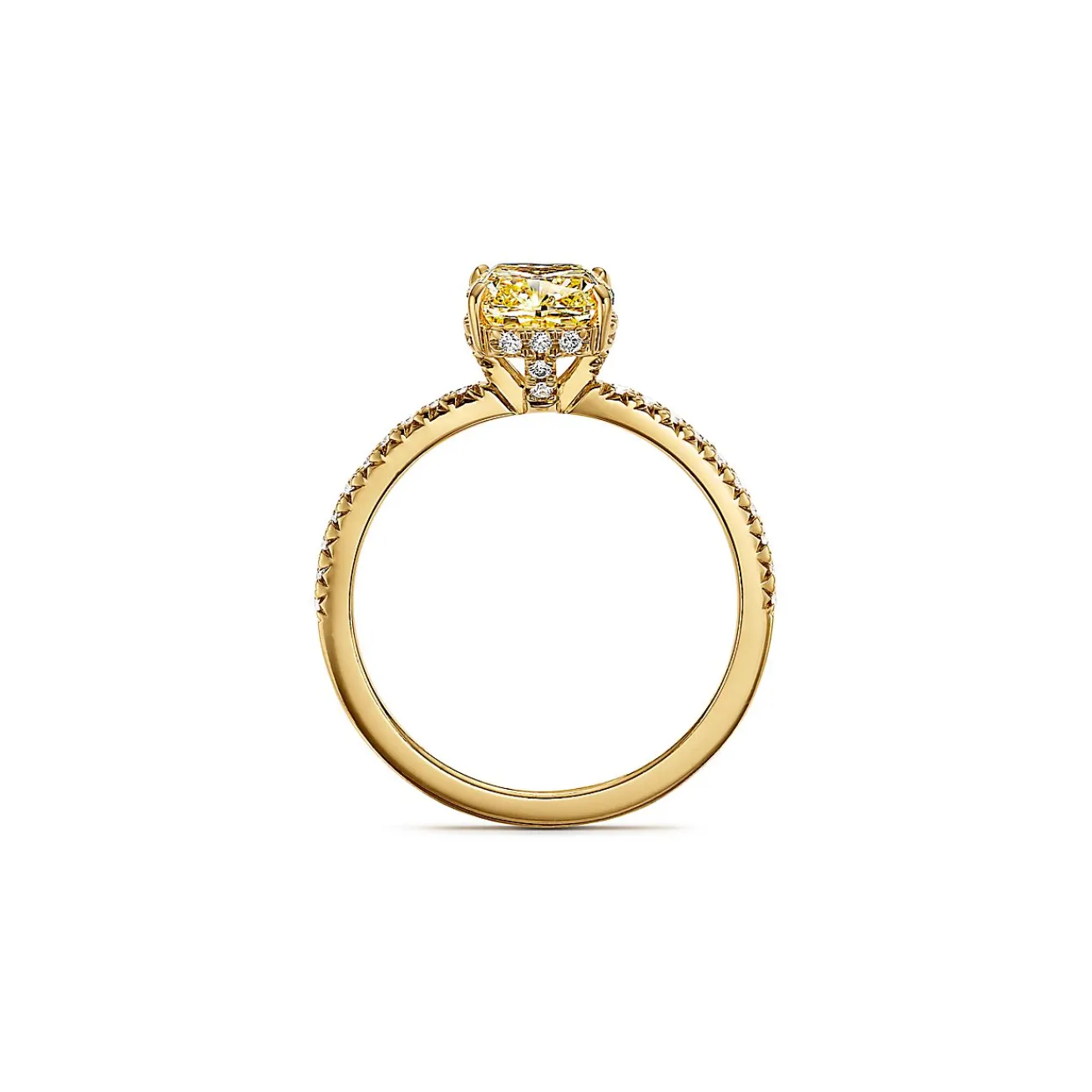 Tiffany & Co. Tiffany True® engagement ring in 18k yellow gold: an icon of modern love. | ^ Engagement Rings