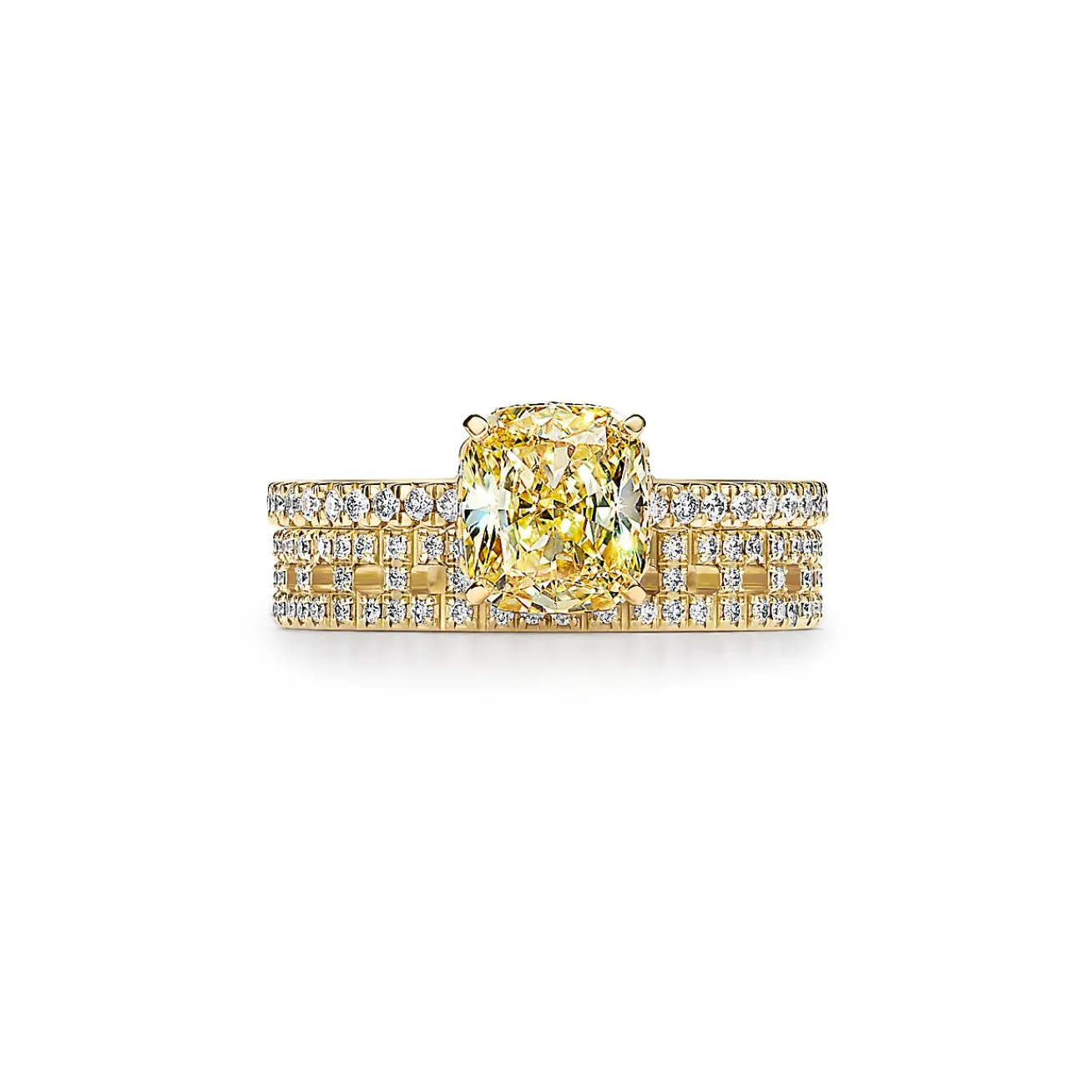 Tiffany & Co. Tiffany True® engagement ring in 18k yellow gold: an icon of modern love. | ^ Engagement Rings