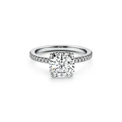 Tiffany & Co. Tiffany True® engagement ring in platinum: an icon of modern love. | ^ Engagement Rings